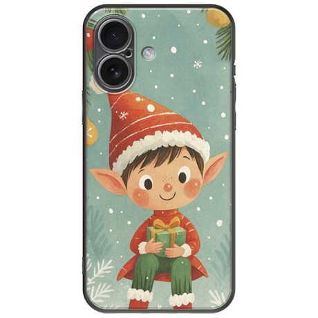 Smiling Elf Present iPhone 17 Black TPU (Μαύρη Σιλικόνη)