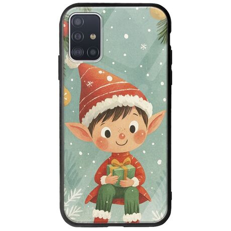 Smiling Elf Present Samsung Galaxy A71 Groove TPU (Tempered Glass και TPU)