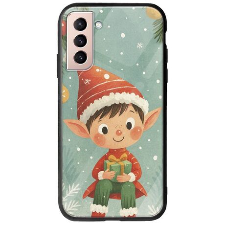 Smiling Elf Present Samsung Galaxy S21 Groove TPU (Tempered Glass και TPU)