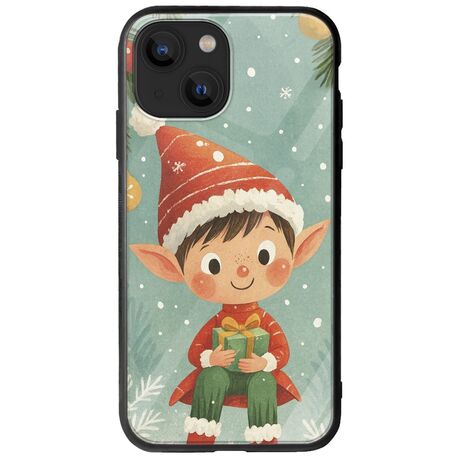 Smiling Elf Present iPhone 13 mini Groove TPU (Tempered Glass και TPU)