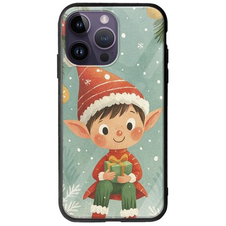 Smiling Elf Present iPhone 15 Pro Groove TPU (Tempered Glass και TPU)