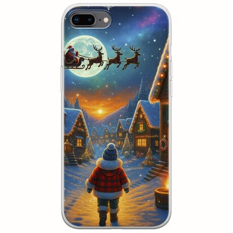 Santa Over The Village iPhone 7 Plus Flexible TPU (Διάφανη Σιλικόνη)