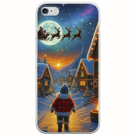 Santa Over The Village iPhone 6/6s Flexible TPU (Διάφανη Σιλικόνη)
