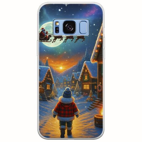 Santa Over The Village Samsung Galaxy S8 Plus Flexible TPU (Διάφανη Σιλικόνη)