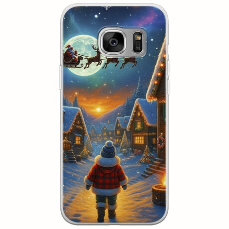 Santa Over The Village Samsung Galaxy S6 Flexible TPU (Διάφανη Σιλικόνη)