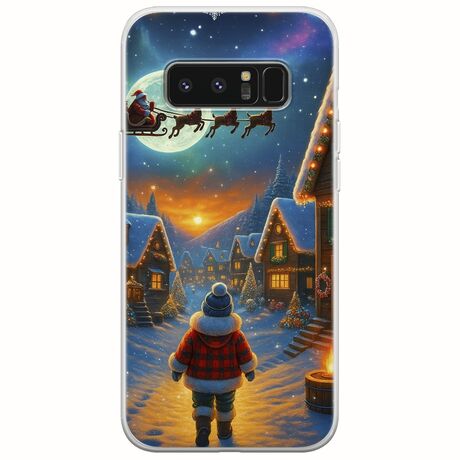 Santa Over The Village Samsung Galaxy Note 8 Flexible TPU (Διάφανη Σιλικόνη)