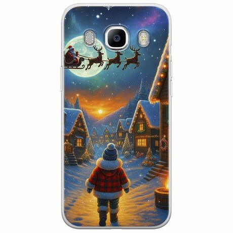 Santa Over The Village Samsung Galaxy J7(2016) Flexible TPU (Διάφανη Σιλικόνη)