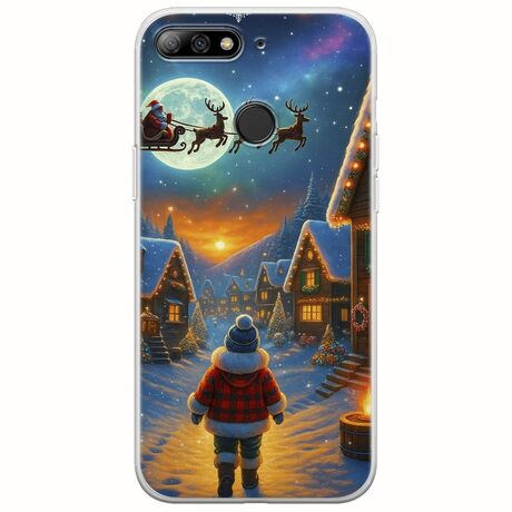 Santa Over The Village Huawei P Smart Flexible TPU (Διάφανη Σιλικόνη)