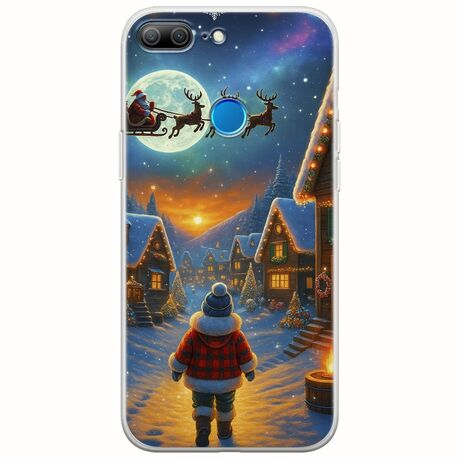 Santa Over The Village Huawei Honor 9 Lite Flexible TPU (Διάφανη Σιλικόνη)