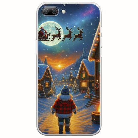Santa Over The Village Huawei Honor 10 Flexible TPU (Διάφανη Σιλικόνη)