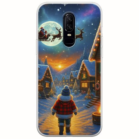 Santa Over The Village OnePlus 6 Flexible TPU (Διάφανη Σιλικόνη)