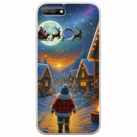 Santa Over The Village Huawei Y6 Prime 2018 Flexible TPU (Διάφανη Σιλικόνη)