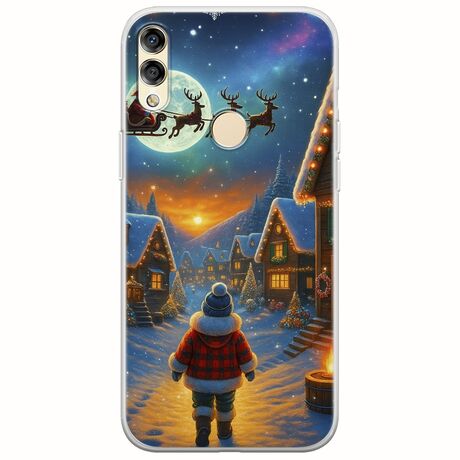 Santa Over The Village Huawei Honor 8X Flexible TPU (Διάφανη Σιλικόνη)