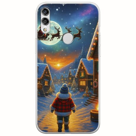Santa Over The Village Huawei Honor 10 Lite Flexible TPU (Διάφανη Σιλικόνη)