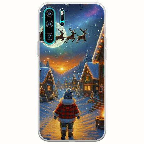Santa Over The Village Huawei P30 Pro Flexible TPU (Διάφανη Σιλικόνη)