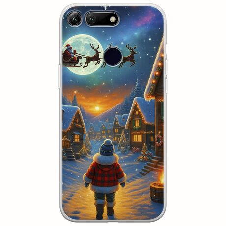 Santa Over The Village Huawei Honor View 20 Flexible TPU (Διάφανη Σιλικόνη)