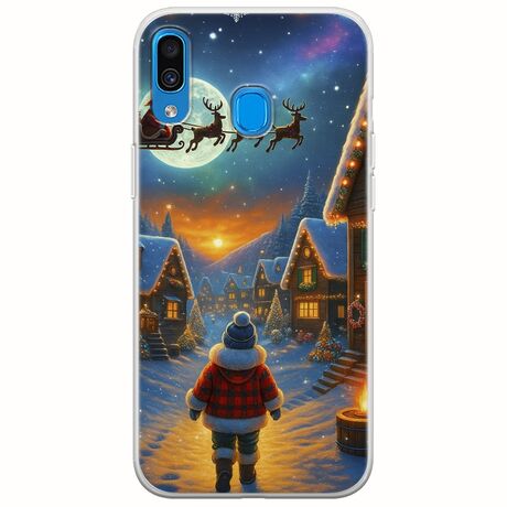 Santa Over The Village Samsung Galaxy A20e Flexible TPU (Διάφανη Σιλικόνη)