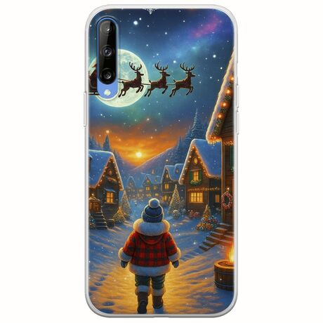 Santa Over The Village Samsung Galaxy A70 Flexible TPU (Διάφανη Σιλικόνη)