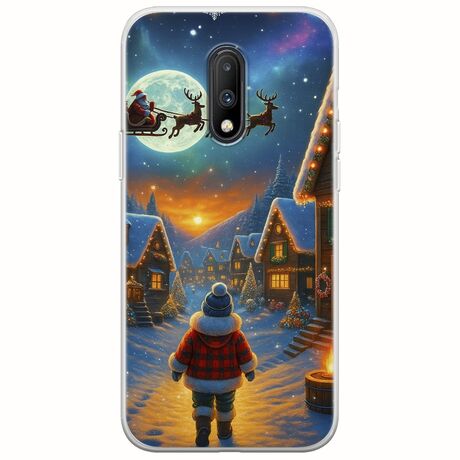 Santa Over The Village OnePlus 7 Flexible TPU (Διάφανη Σιλικόνη)