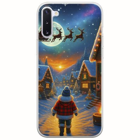 Santa Over The Village Samsung Galaxy Note 10 Flexible TPU (Διάφανη Σιλικόνη)