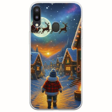 Santa Over The Village Samsung Galaxy M20 Flexible TPU (Διάφανη Σιλικόνη)