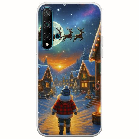 Santa Over The Village Huawei Nova 5T Flexible TPU (Διάφανη Σιλικόνη)