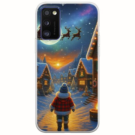 Santa Over The Village Samsung Galaxy A41 Flexible TPU (Διάφανη Σιλικόνη)