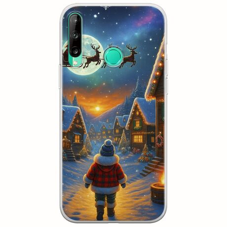 Santa Over The Village Huawei P40 Lite E Flexible TPU (Διάφανη Σιλικόνη)