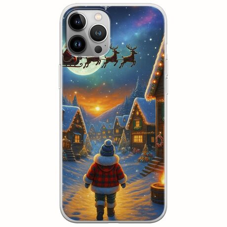 Santa Over The Village iPhone 12 Pro Max Flexible TPU (Διάφανη Σιλικόνη)