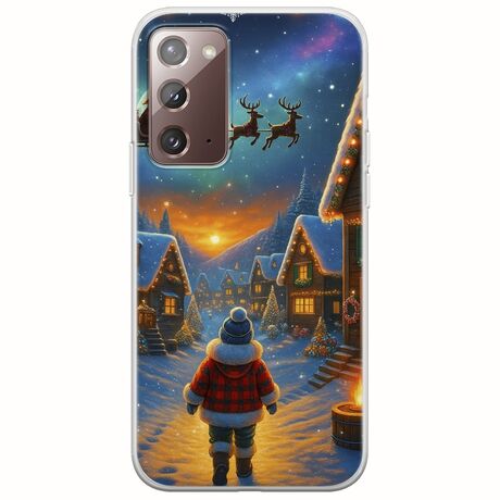 Santa Over The Village Samsung Galaxy Note 20 Flexible TPU (Διάφανη Σιλικόνη)
