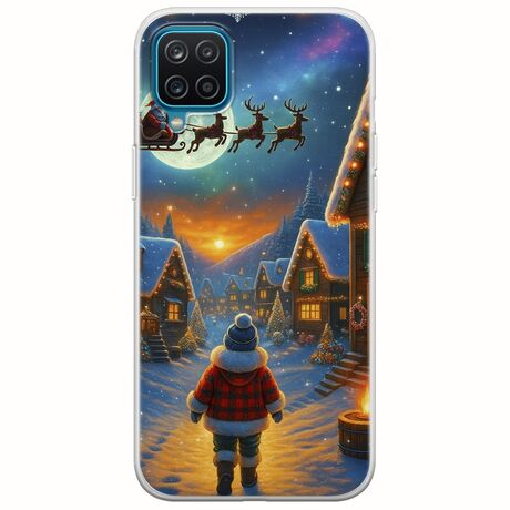 Santa Over The Village Samsung Galaxy A12 Flexible TPU (Διάφανη Σιλικόνη)