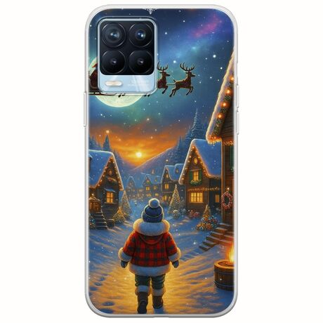 Santa Over The Village Realme 8 / 8 Pro Flexible TPU (Διάφανη Σιλικόνη)