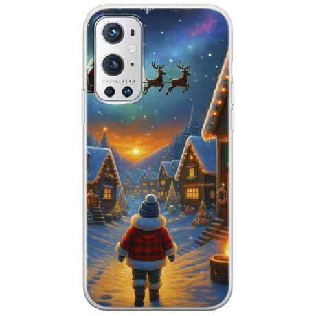 Santa Over The Village OnePlus 9 Pro Flexible TPU (Διάφανη Σιλικόνη)