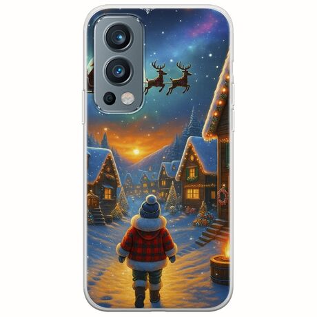 Santa Over The Village OnePlus Nord 2 5G Flexible TPU (Διάφανη Σιλικόνη)