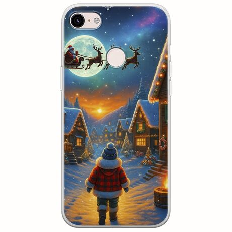 Santa Over The Village Google Pixel 3 Flexible TPU (Διάφανη Σιλικόνη)