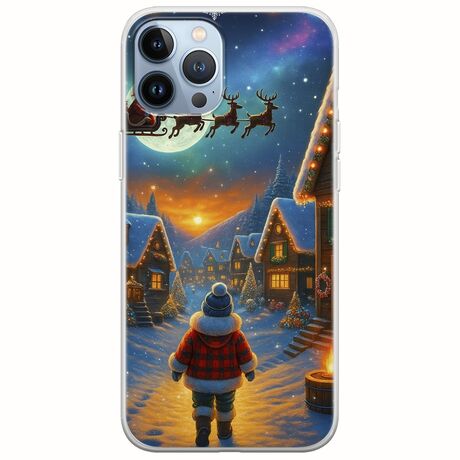 Santa Over The Village iPhone 12 Pro Flexible TPU (Διάφανη Σιλικόνη)