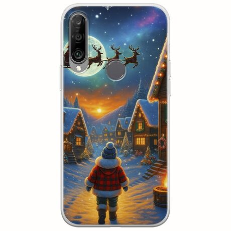 Santa Over The Village Huawei Y6p Flexible TPU (Διάφανη Σιλικόνη)