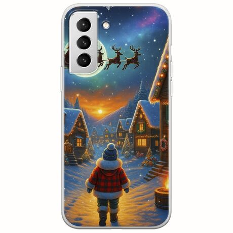 Santa Over The Village Samsung Galaxy S22 Plus Flexible TPU (Διάφανη Σιλικόνη)