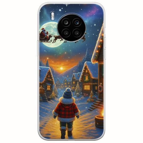 Santa Over The Village Huawei Nova 8i Flexible TPU (Διάφανη Σιλικόνη)