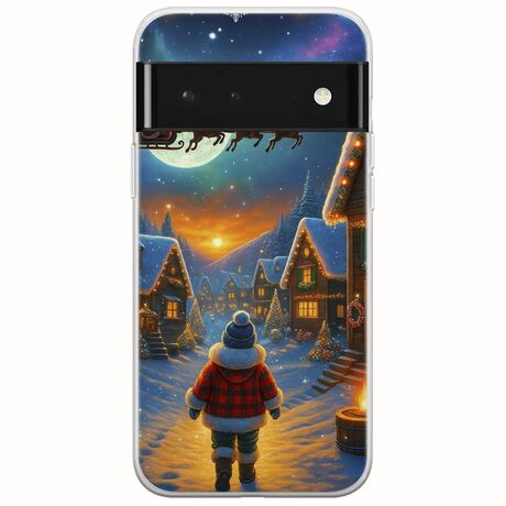 Santa Over The Village Google Pixel 6 Pro 5G Flexible TPU (Διάφανη Σιλικόνη)