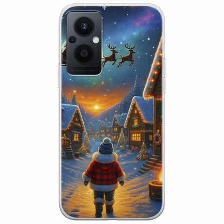 Santa Over The Village Oppo Reno 8 Lite Flexible TPU (Διάφανη Σιλικόνη)