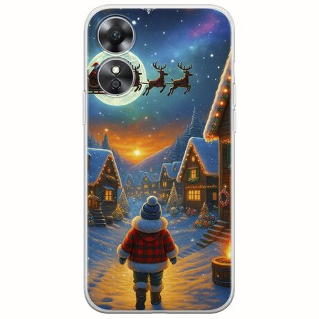 Santa Over The Village Oppo A17 Flexible TPU (Διάφανη Σιλικόνη)