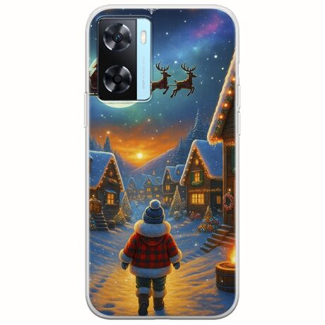 Santa Over The Village Oppo A77 5G Flexible TPU (Διάφανη Σιλικόνη)