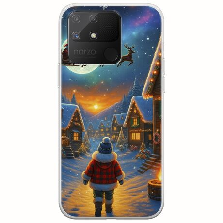 Santa Over The Village Realme Narzo 50A Flexible TPU (Διάφανη Σιλικόνη)