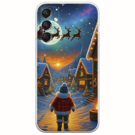 Santa Over The Village Samsung Galaxy M34 5G Flexible TPU (Διάφανη Σιλικόνη)