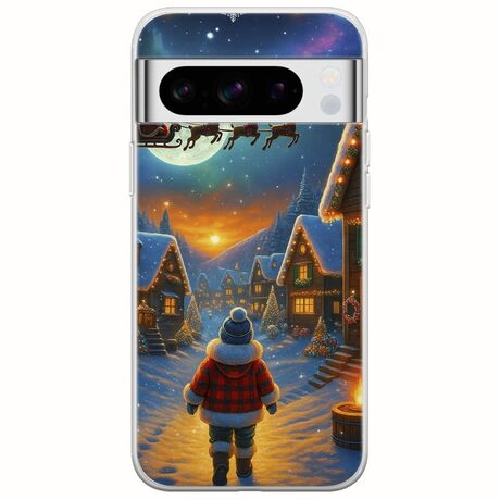 Santa Over The Village Google Pixel 8 Pro 5G Flexible TPU (Διάφανη Σιλικόνη)