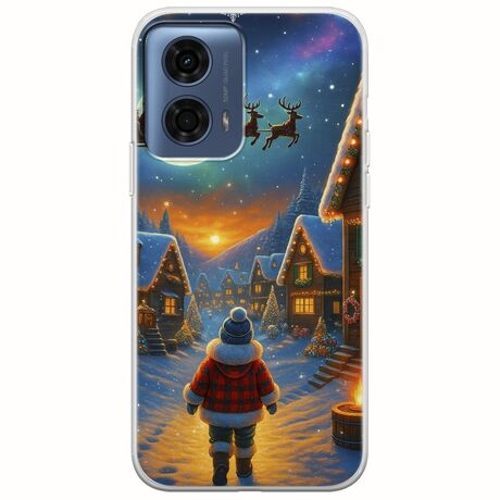 Santa Over The Village Motorola Moto G24 Flexible TPU (Διάφανη Σιλικόνη)