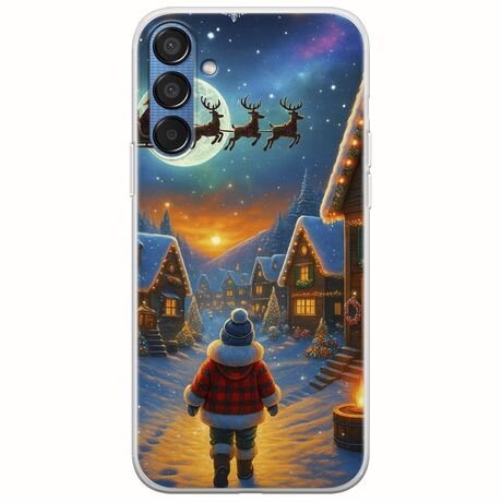 Santa Over The Village Samsung Galaxy M15 5G Flexible TPU (Διάφανη Σιλικόνη)