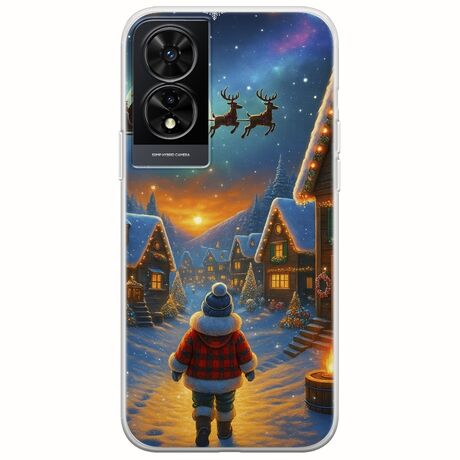Santa Over The Village TCL 505 Flexible TPU (Διάφανη Σιλικόνη)
