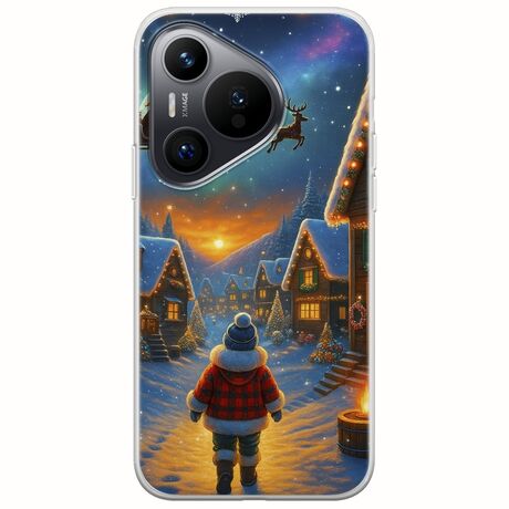 Santa Over The Village Huawei Pura 70 Flexible TPU (Διάφανη Σιλικόνη)